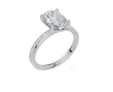 18ct White Gold Oval Cut 2.33 Carat tw of Lab-Grown Diamond Ring