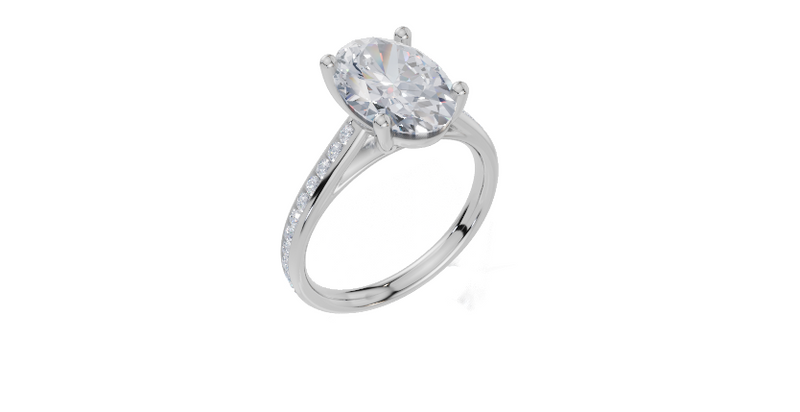18ct White Gold Oval Cut 3.33 Carat tw of Lab-Grown Diamond Ring