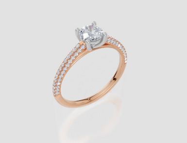 18ct Rose Gold Round Cut 0.82 Carat tw of Lab-Grown Diamond Ring