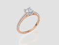 18ct Rose Gold Round Cut 0.82 Carat tw of Lab-Grown Diamond Ring