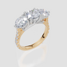 18ct Yellow Gold Round Cut 2.94 Carat tw of Diamond Ring