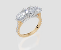 18ct Yellow Gold Round Cut 2.94 Carat tw of Diamond Ring