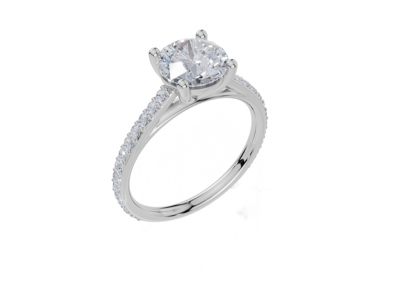18ct White Gold Round Cut 1.82 Carat tw of  Diamond Ring