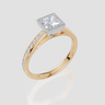 18ct Yellow Gold Princess Cut 1.07 Carat tw of Lab-Grown Diamond Ring
