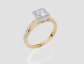 18ct Yellow Gold Princess Cut 1.07 Carat tw of Lab-Grown Diamond Ring