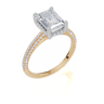 18ct Yellow Gold Emerald Cut 2.40 Carat tw of  Diamond Ring
