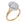 18ct Yellow Gold Oval Cut 4.00 Carat of Lab-Grown Diamond Ring