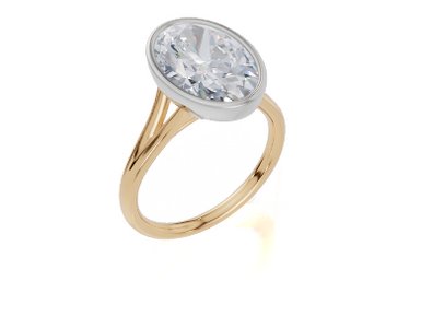 18ct Yellow Gold Oval Cut 4.00 Carat of Lab-Grown Diamond Ring