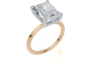18ct Yellow Gold Radiant Cut 4.10 Carat tw of Lab-Grown Diamond Ring