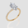 18ct Yellow Gold Marquise Cut 1.82 Carat tw of Lab-Grown Diamond Ring