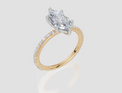 18ct Yellow Gold Marquise Cut 1.82 Carat tw of Lab-Grown Diamond Ring