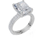 18ct White Gold Radiant Cut 4.42 Carat tw of Lab-Grown Diamond Ring and 18ct White Gold 0.38 Carat tw of Lab-Grown  Diamond Band
