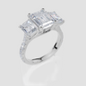 18ct White Gold Emerald Cut 3.94 Carat tw of Lab-Grown Diamond Ring