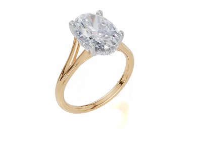18ct Yellow Gold Oval Cut 3.10 Carat tw of  Diamond Ring