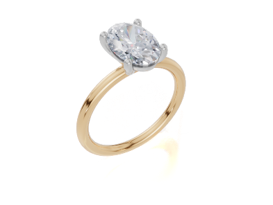 18ct Yellow Gold Oval Cut 2.00 Carat of Lab-Grown Diamond Ring