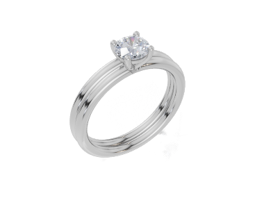 18ct White Gold Round Cut 0.50 Carat of  Diamond Ring and 18ct White Gold  Band