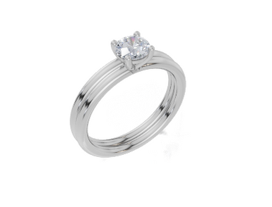 18ct White Gold Round Cut 0.50 Carat of  Diamond Ring and 18ct White Gold  Band