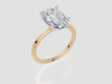 18ct Yellow Gold Oval Cut 3.00 Carat of Lab-Grown Diamond Ring