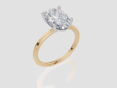 18ct Yellow Gold Oval Cut 3.00 Carat of Lab-Grown Diamond Ring