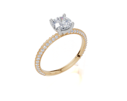 18ct Yellow Gold Round Cut 1.09 Carat tw of Lab-Grown Diamond Ring