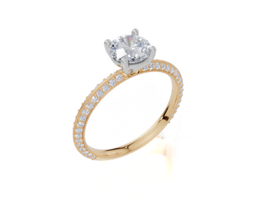 18ct Yellow Gold Round Cut 1.09 Carat tw of Lab-Grown Diamond Ring