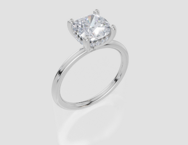 18ct White Gold Cushion Cut 2.08 Carat tw of  Diamond Ring