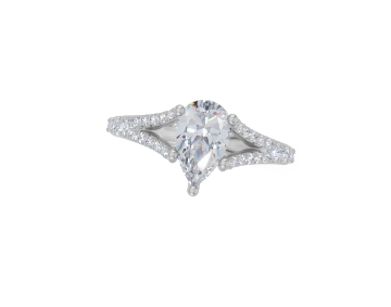 18ct White Gold Pear Cut 1.13 Carat tw of Lab-Grown Diamond Ring