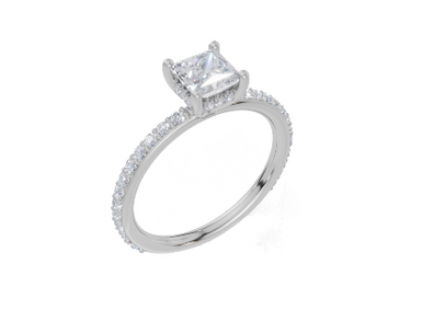 18ct White Gold Princess Cut 1.12 Carat tw of  Diamond Ring