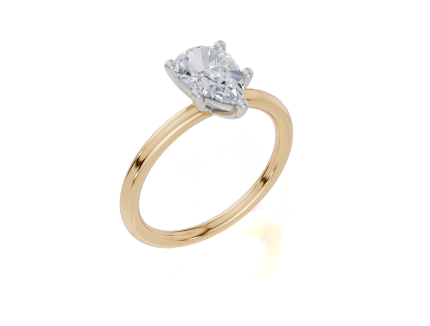 18ct Yellow Gold Pear Cut 1.00 Carat of Lab-Grown Diamond Ring