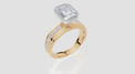 18ct Yellow Gold Emerald Cut 2.36 Carat tw of Lab-Grown Diamond Ring