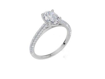 18ct White Gold Oval Cut 1.32 Carat tw of  Diamond Ring