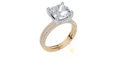 18ct Yellow Gold Cushion Cut 3.42 Carat tw of  Diamond Ring and 18ct Yellow Gold 0.38 Carat tw of   Diamond Band