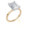 18ct Yellow Gold Emerald Cut 4.00 Carat of Lab-Grown Diamond Ring