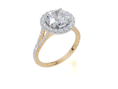 18ct Yellow Gold Round Cut 2.67 Carat tw of  Diamond Ring
