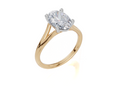 18ct Yellow Gold Oval Cut 2.00 Carat of Lab-Grown Diamond Ring