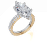 18ct Yellow Gold Marquise Cut 4.45 Carat tw of  Diamond Ring and 18ct White Gold 0.38 Carat tw of   Diamond Band