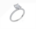 18ct White Gold Oval Cut 1.37 Carat tw of  Diamond Ring
