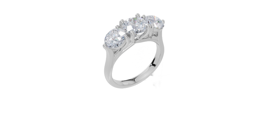 18ct White Gold Round Cut 2.50 Carat tw of Diamond Ring