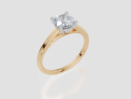 18ct Yellow Gold Round Cut 1.00 Carat of Lab-Grown Diamond Ring