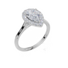18ct White Gold Pear Cut 1.30 Carat tw of  Diamond Ring