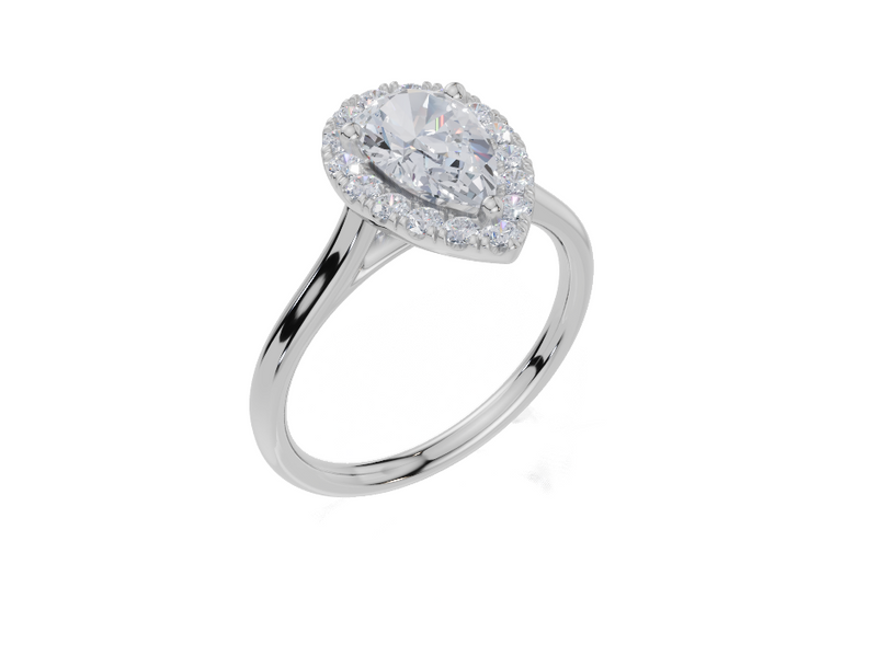 18ct White Gold Pear Cut 1.30 Carat tw of  Diamond Ring