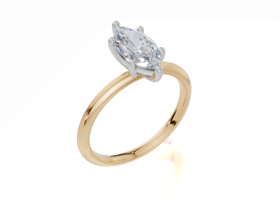 18ct Yellow Gold Marquise Cut 1.00 Carat of Lab-Grown Diamond Ring