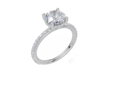 18ct White Gold Round Cut 1.91 Carat tw of  Diamond Ring