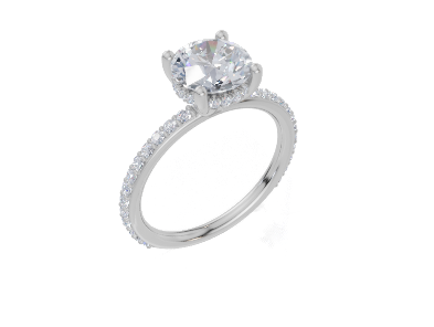18ct White Gold Round Cut 1.91 Carat tw of  Diamond Ring