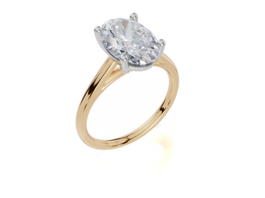 18ct Yellow Gold Oval Cut 3.00 Carat of Lab-Grown Diamond Ring