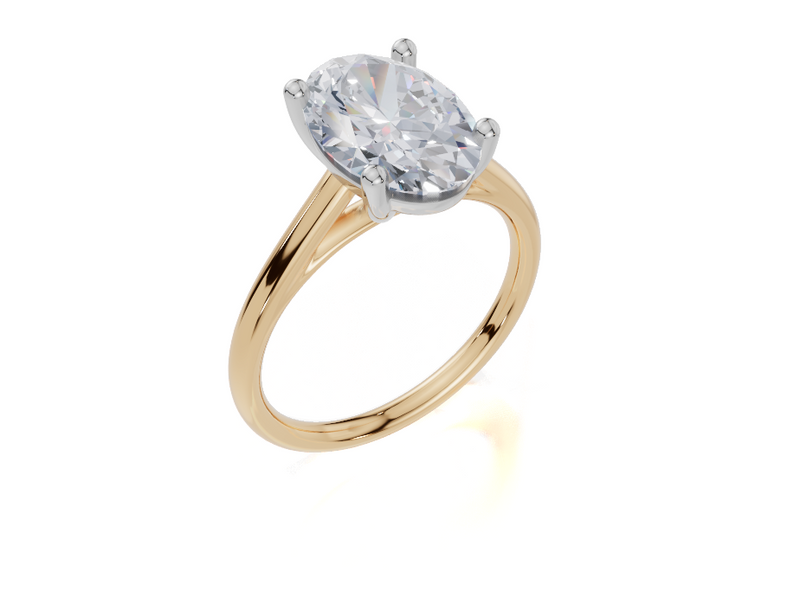 18ct Yellow Gold Oval Cut 3.00 Carat of Lab-Grown Diamond Ring
