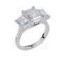 18ct White Gold Emerald Cut 3.94 Carat tw of Lab-Grown Diamond Ring