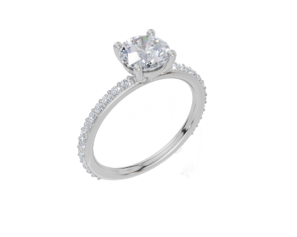18ct White Gold Round Cut 1.32 Carat tw of  Diamond Ring