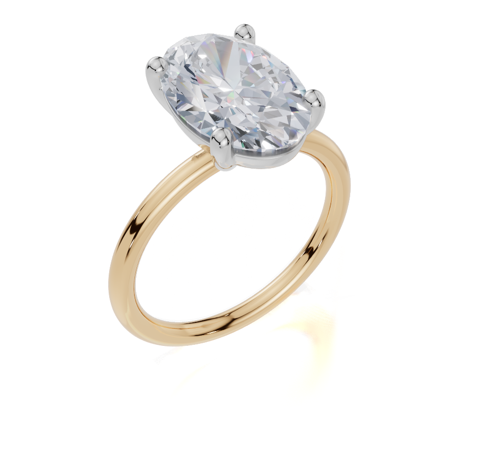 18ct Yellow Gold Oval Cut 4.00 Carat of Lab-Grown Diamond Ring