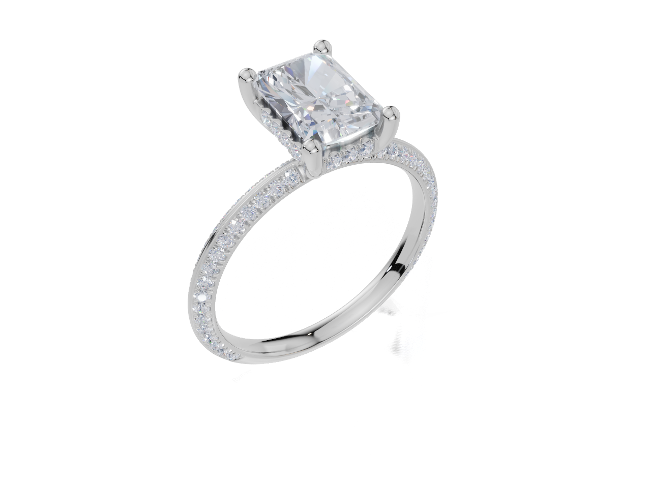18ct White Gold Radiant Cut 1.91 Carat tw of  Diamond Ring